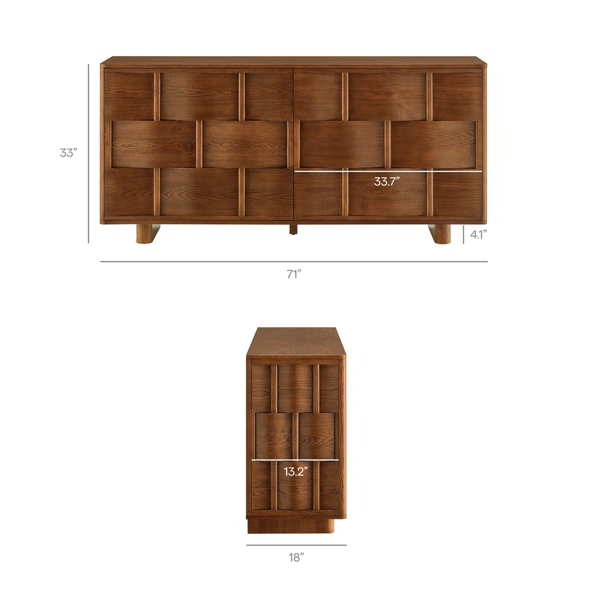 Foundry 71" Woven Design Buffet Storage Cabinet by Modway, photo 13 of 30