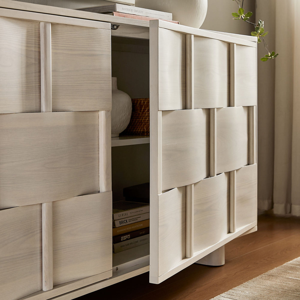 Foundry 71" Woven Design Buffet Storage Cabinet by Modway, photo 30 of 30