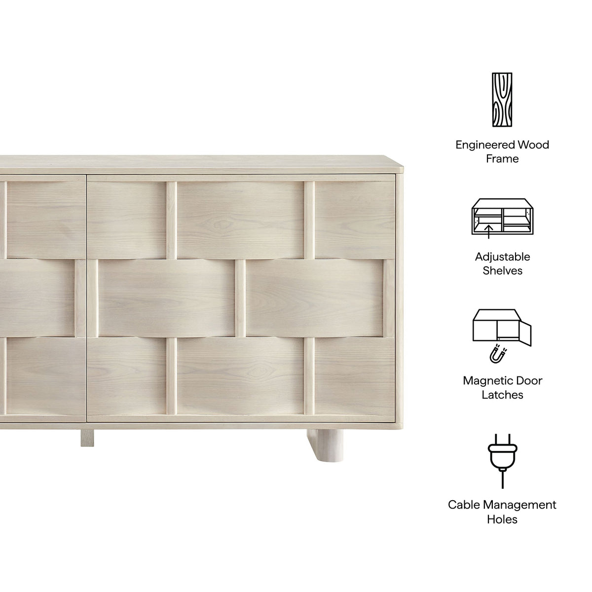 Foundry 71" Woven Design Buffet Storage Cabinet by Modway, photo 22 of 30