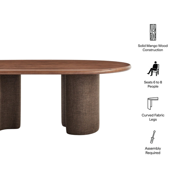 Enric 84 Inch Mango Wood Oval Dining Table by Modway, photo 2 of 10
