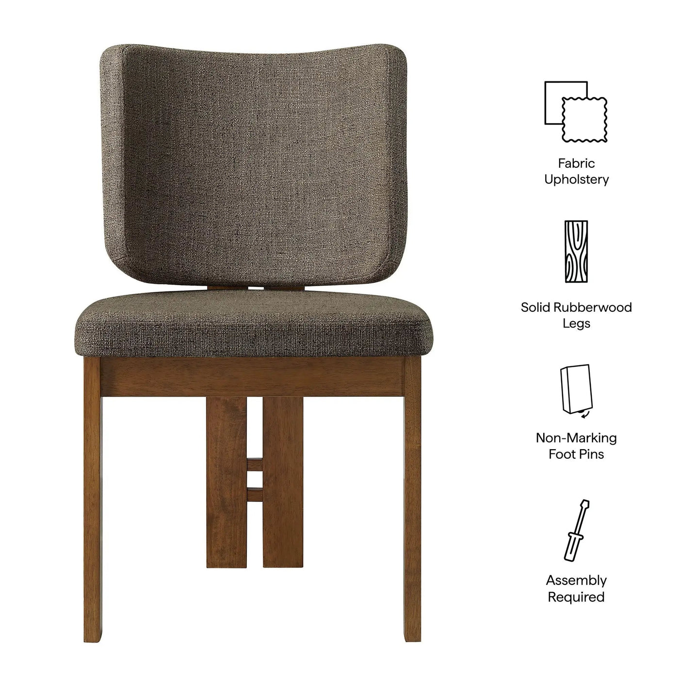 Alba Armless Upholstered Dining Chairs Set of 2 by HouseOfZazla