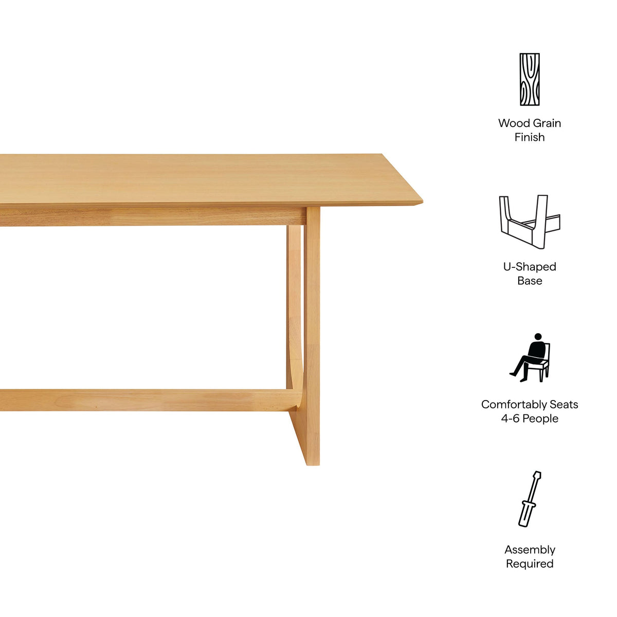 Ashcroft 69" Rectangular Dining Table by Modway, photo 2 of 20