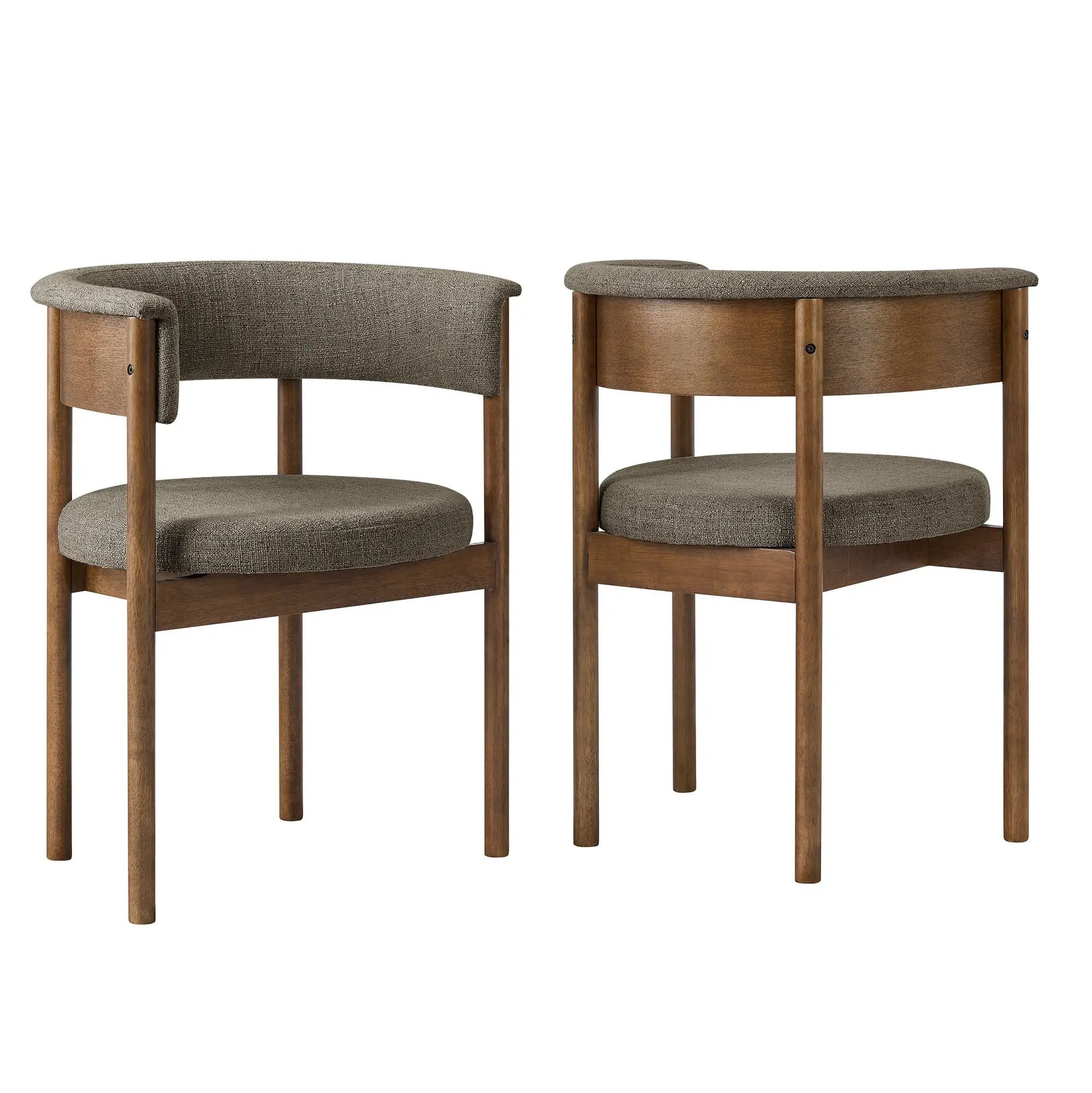 Clea Curved Upholstered Dining Chairs Set of 2 by HouseOfZazla