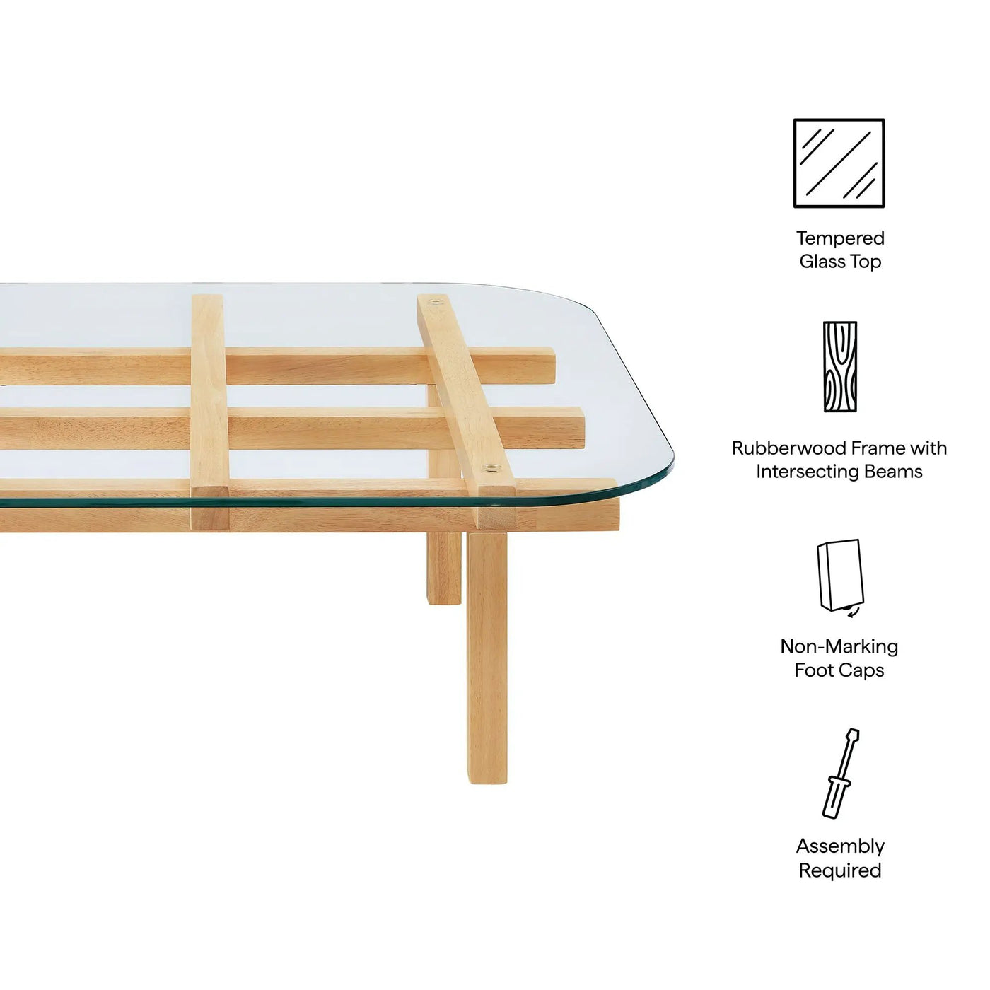 Isby 35 Inch Tempered Glass Coffee Table by Modway by HouseOfZazla