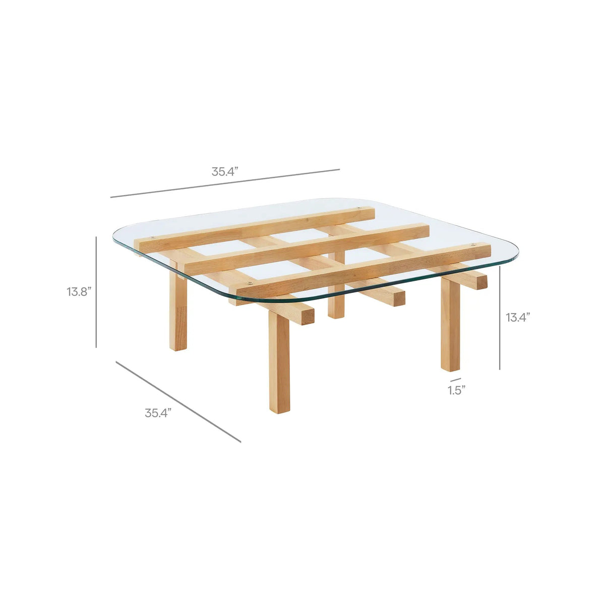 Isby 35 Inch Tempered Glass Coffee Table by Modway by HouseOfZazla
