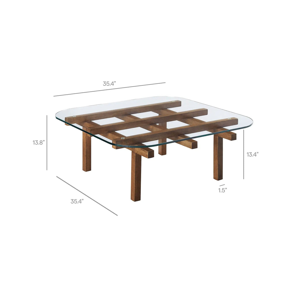 Isby 35 Inch Tempered Glass Coffee Table by Modway by HouseOfZazla