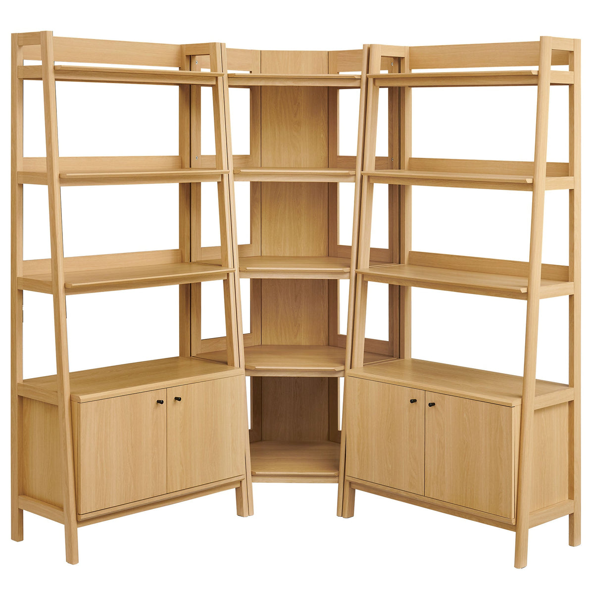 Bixby 3-Piece Corner Bookshelf Set with Wide Bookshelves by Modway, photo 5 of 18