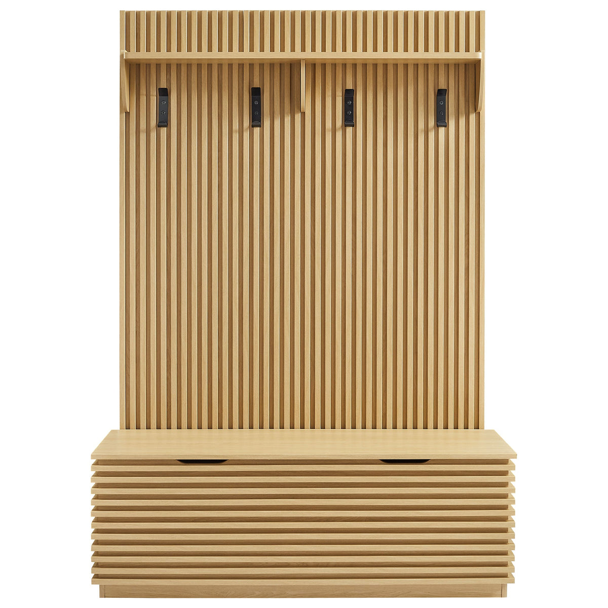 Render Fluted 3-in-1 Hall Tree With Storage Bench and Coat Rack by Modway, photo 4 of 20