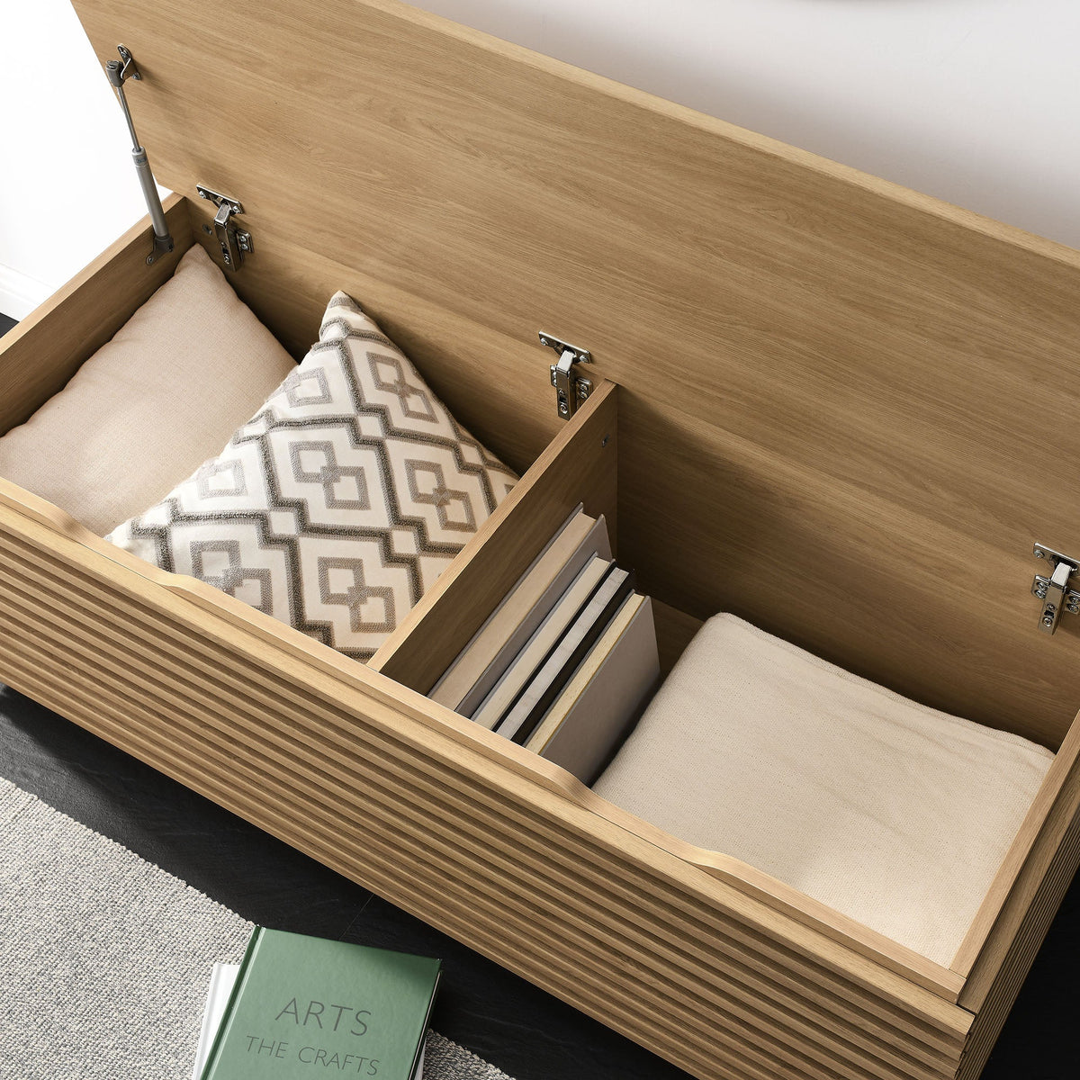 Render Fluted 3-in-1 Hall Tree With Storage Bench and Coat Rack by Modway, photo 9 of 20