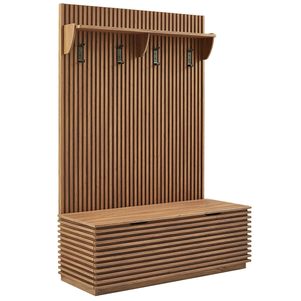 Render Fluted 3-in-1 Hall Tree With Storage Bench and Coat Rack by Modway, photo 11 of 20