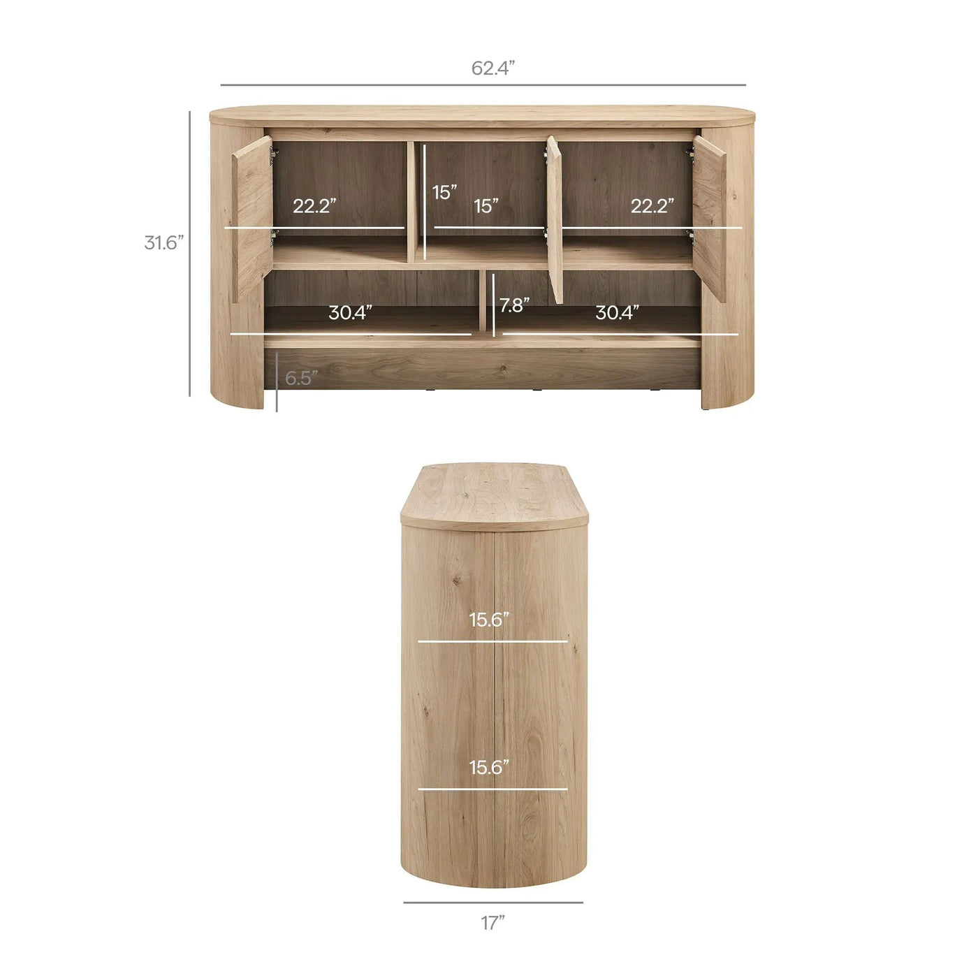 Duval 62 Inch Oval Sideboard by Modway by HouseOfZazla
