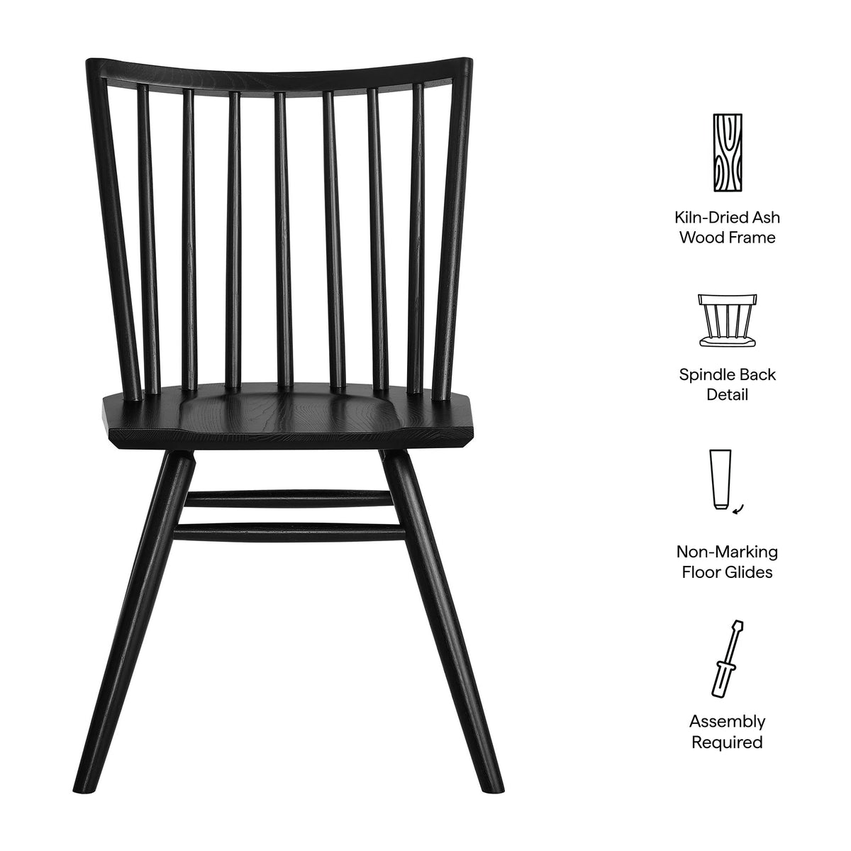 Alvar Spindle Back Dining Side Chairs Set of 2 by Modway, photo 12 of 40