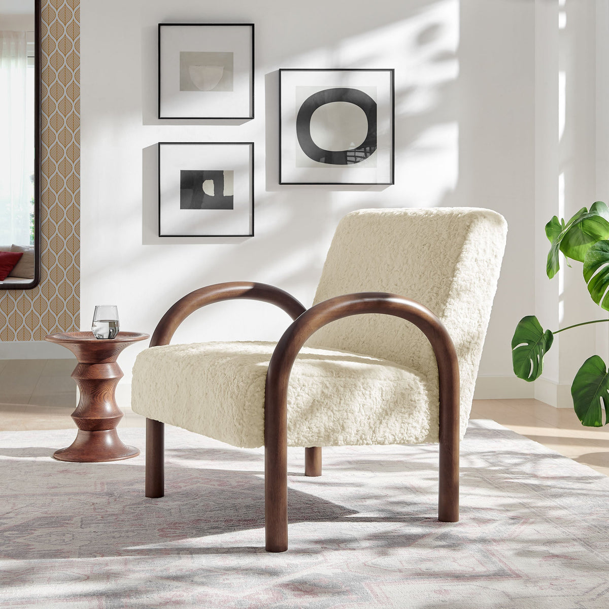 Lunet Faux Shearling Accent Armchair by Modway, photo 8 of 18