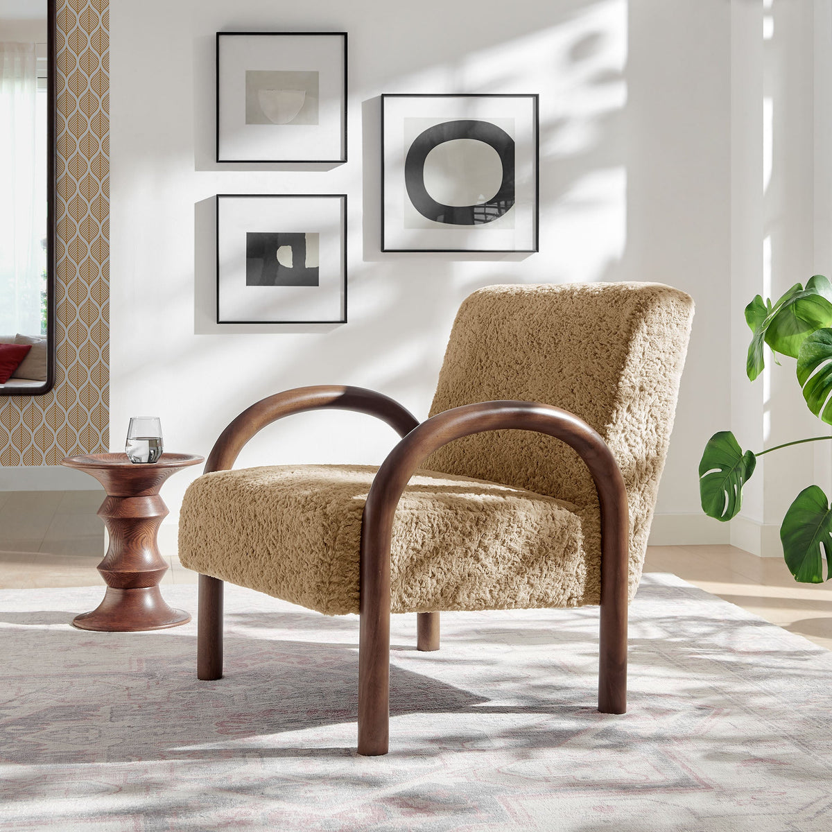 Lunet Faux Shearling Accent Armchair by Modway, photo 17 of 18