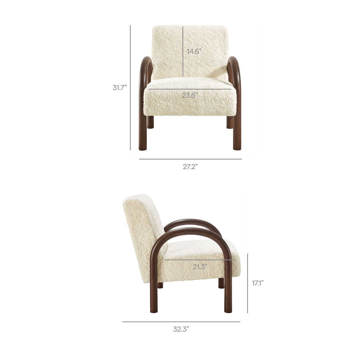 Lunet Faux Shearling Accent Armchair by Modway, photo 2 of 18
