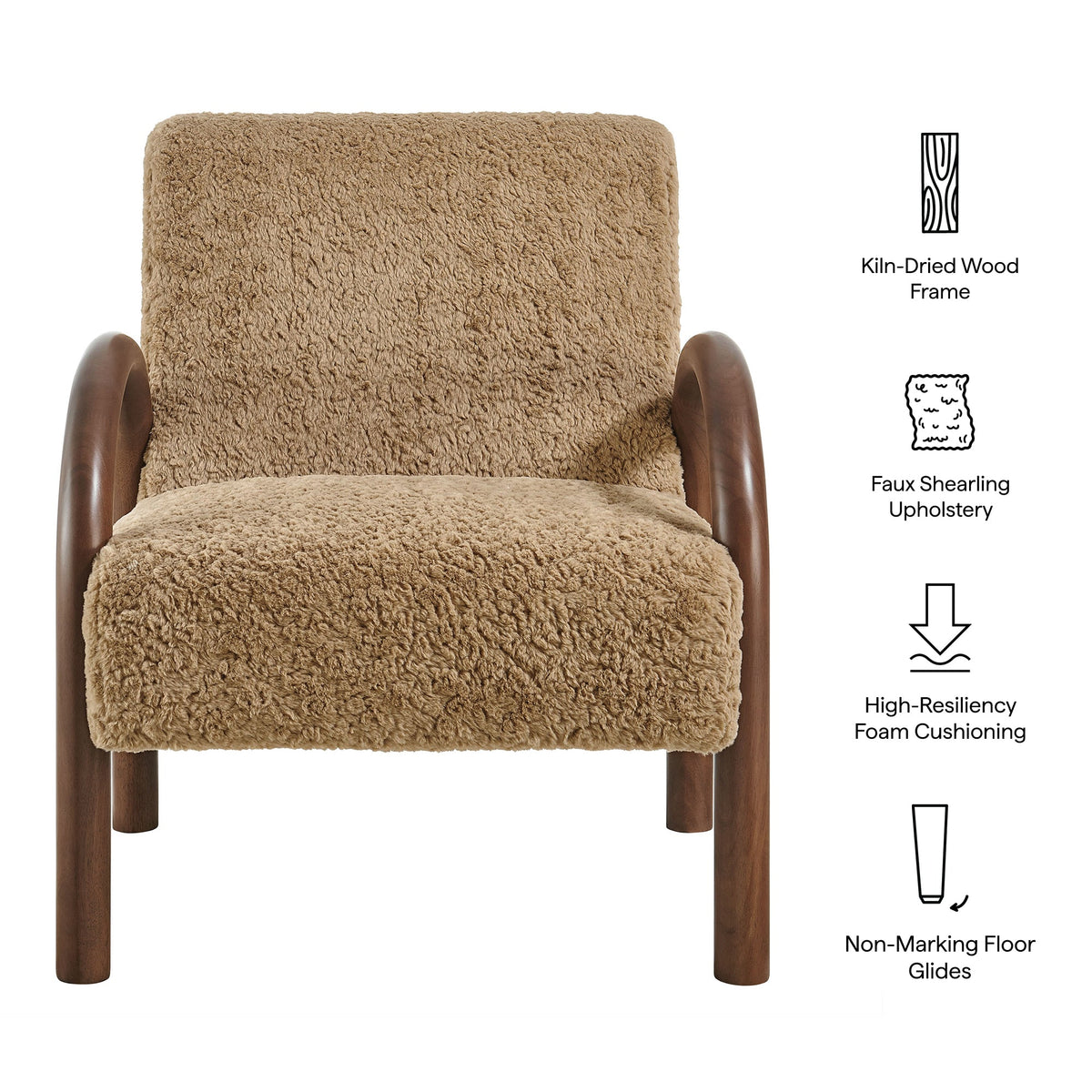 Lunet Faux Shearling Accent Armchair by Modway, photo 12 of 18
