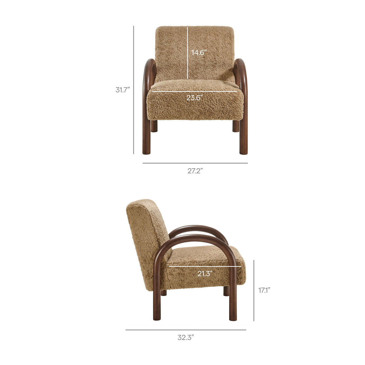 Lunet Faux Shearling Accent Armchair by Modway, photo 11 of 18