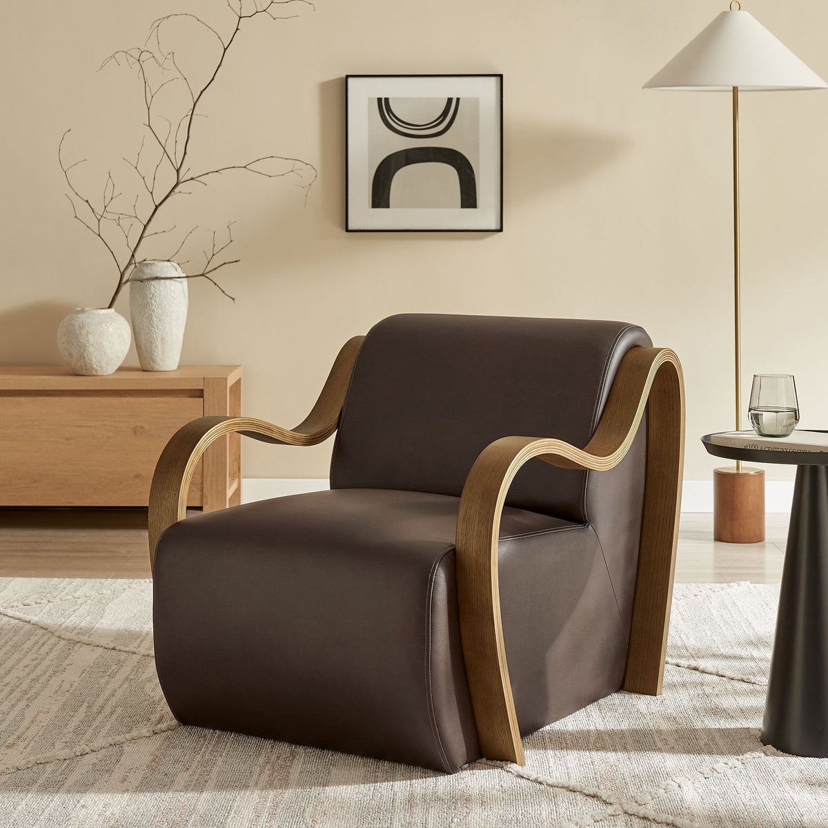 Atrium Vegan Leather Accent Armchair by Modway, photo 8 of 27