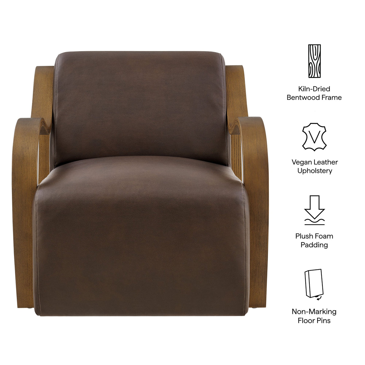 Atrium Vegan Leather Accent Armchair by Modway, photo 3 of 27