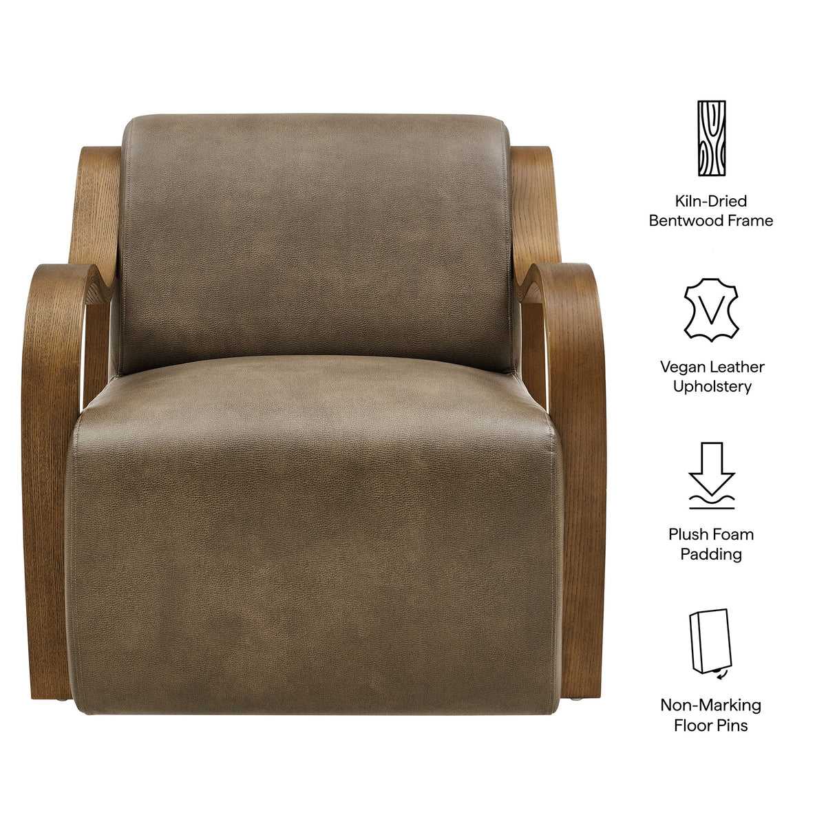 Atrium Vegan Leather Accent Armchair by Modway, photo 12 of 27