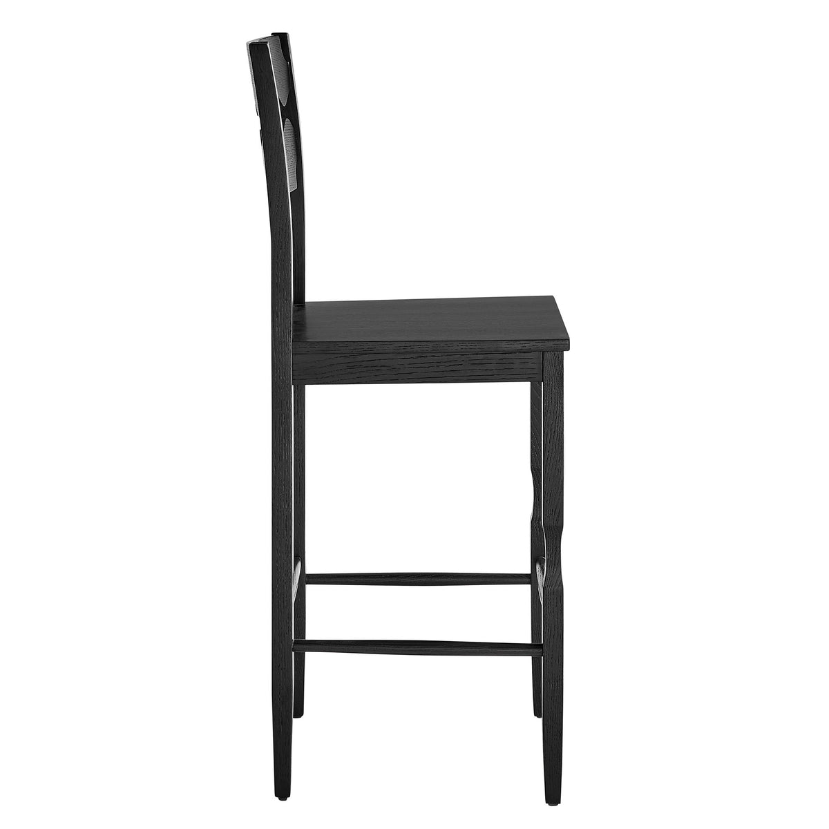 Jax Oak Wood Bar Stool With Wavy Razor Back by Modway, photo 4 of 20