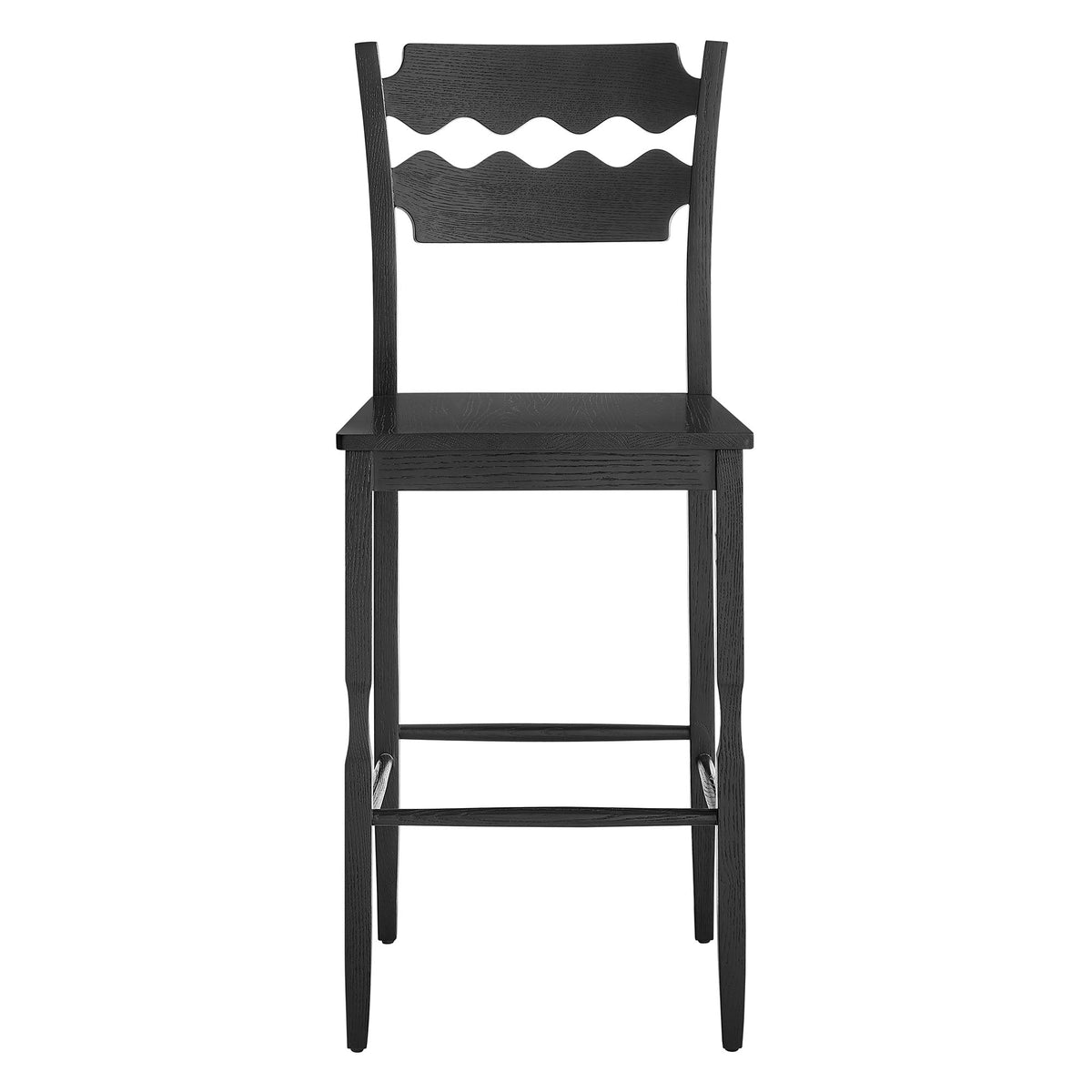 Jax Oak Wood Bar Stool With Wavy Razor Back by Modway, photo 6 of 20