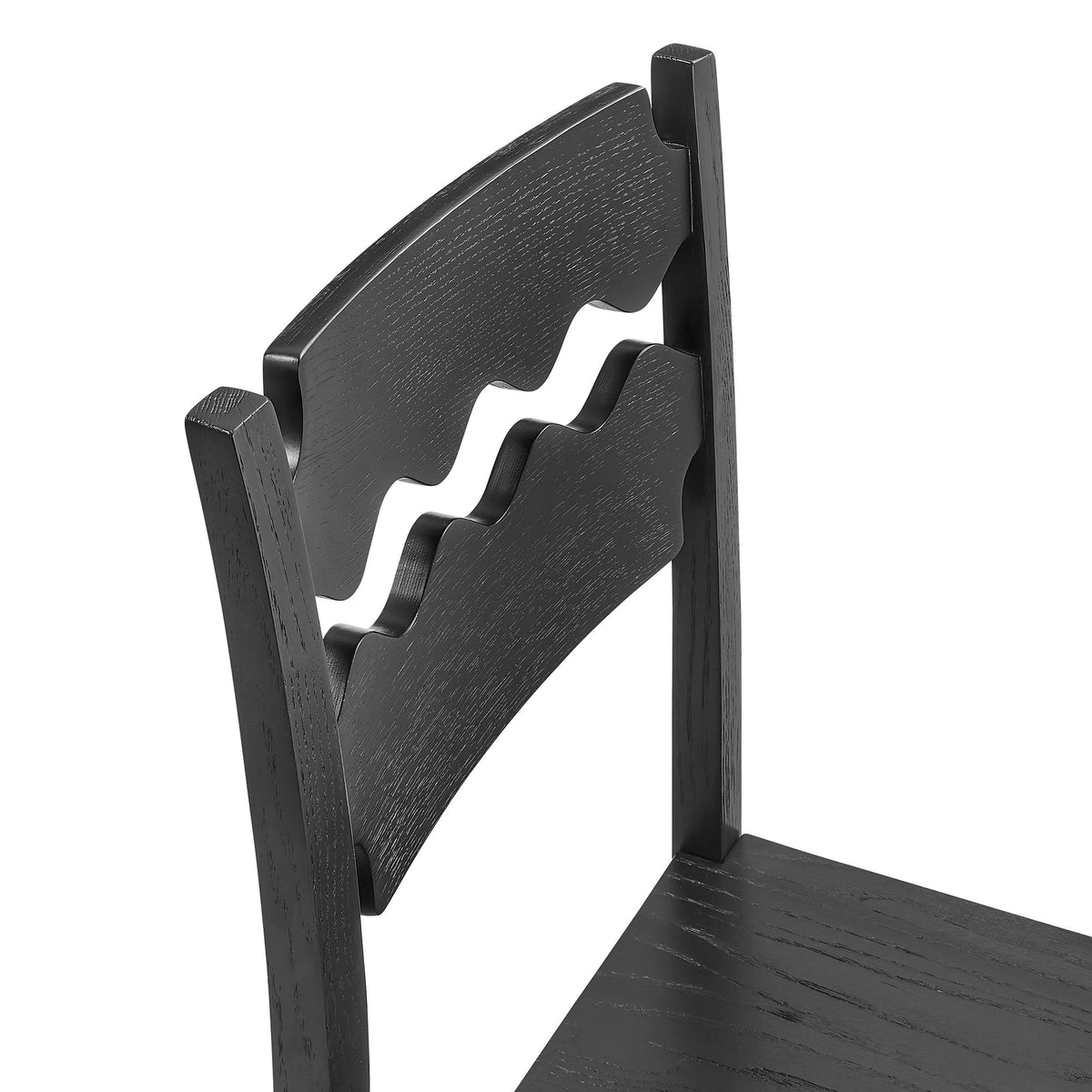 Jax Oak Wood Bar Stool With Wavy Razor Back by Modway, photo 8 of 20