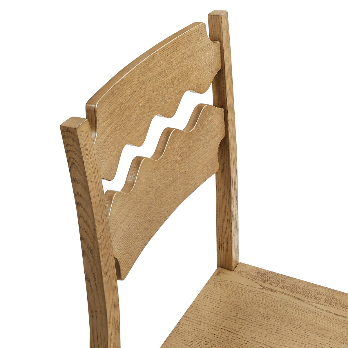 Jax Oak Wood Bar Stool With Wavy Razor Back by Modway, photo 18 of 20