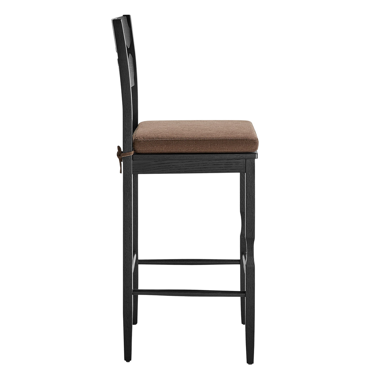 Jax Oak Wood Bar Stool With Wavy Razor Back and Cushion by Modway, photo 4 of 44