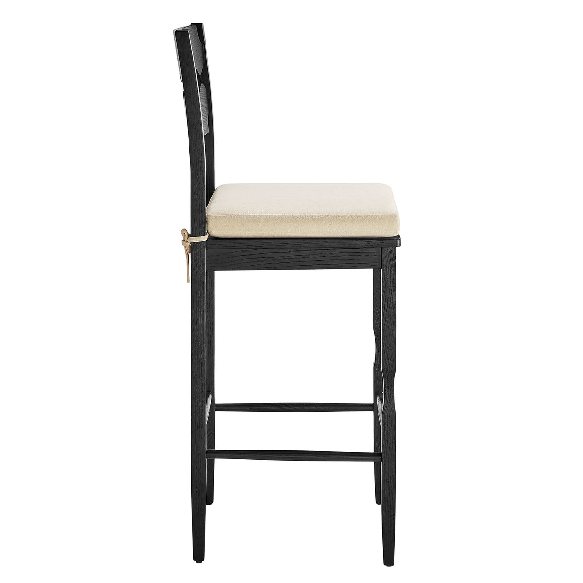 Jax Oak Wood Bar Stool With Wavy Razor Back and Cushion by Modway, photo 14 of 44