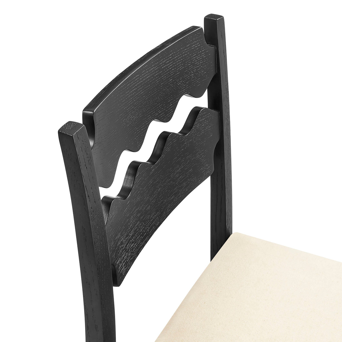 Jax Oak Wood Bar Stool With Wavy Razor Back and Cushion by Modway, photo 18 of 44