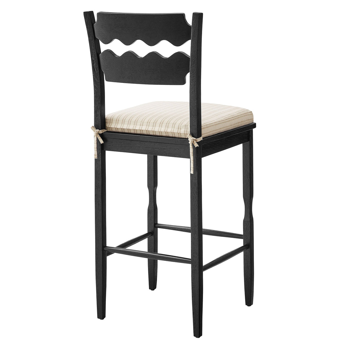 Jax Oak Wood Bar Stool With Wavy Razor Back and Cushion by Modway, photo 25 of 44