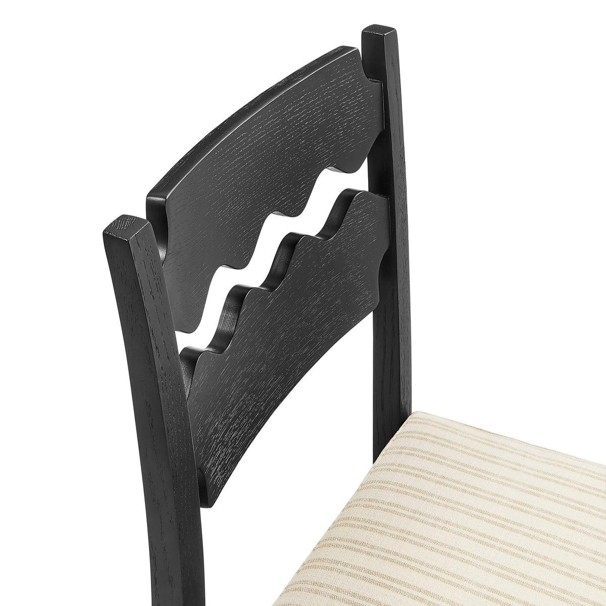 Jax Oak Wood Bar Stool With Wavy Razor Back and Cushion by Modway, photo 28 of 44