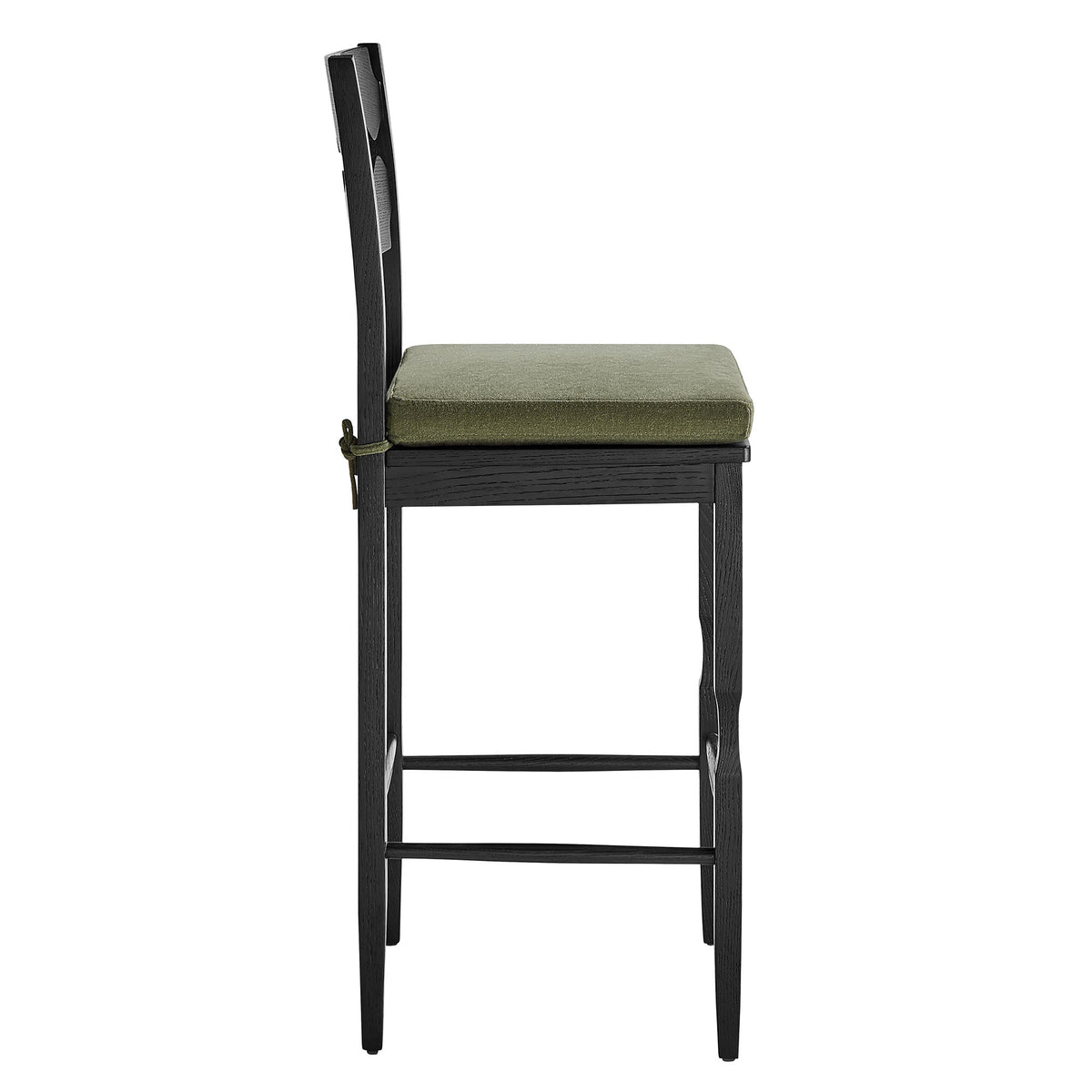 Jax Oak Wood Bar Stool With Wavy Razor Back and Cushion by Modway, photo 34 of 44