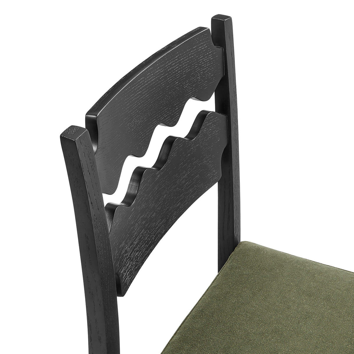 Jax Oak Wood Bar Stool With Wavy Razor Back and Cushion by Modway, photo 38 of 44