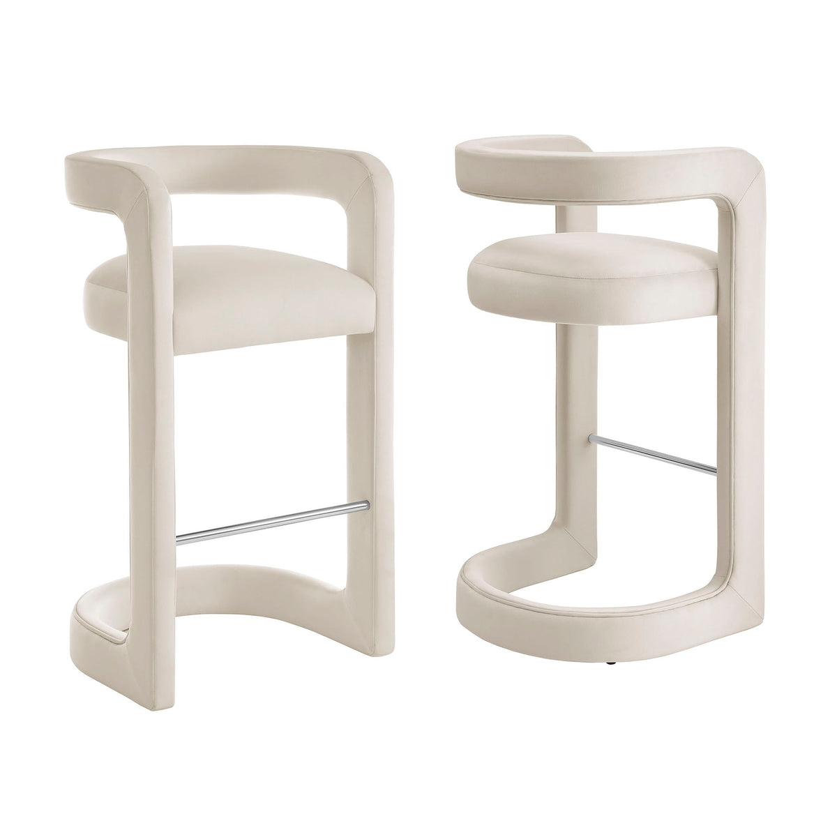 Winslow Performance Velvet Bar Stool Set of 2 by Modway