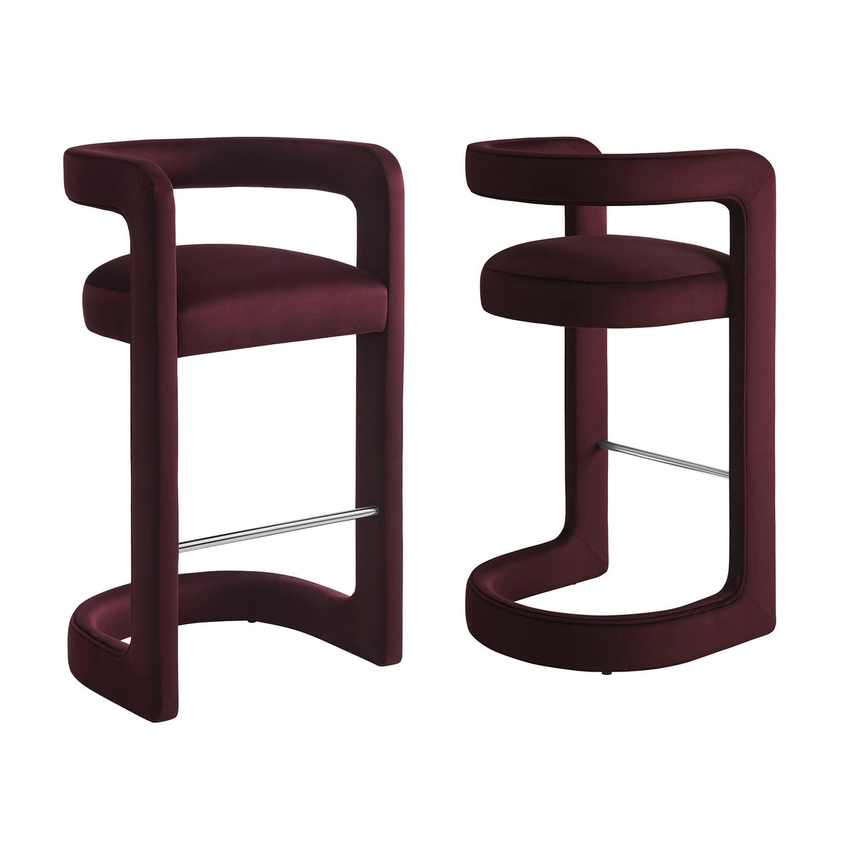 Winslow Performance Velvet Bar Stool Set of 2 by Modway, photo 21 of 42