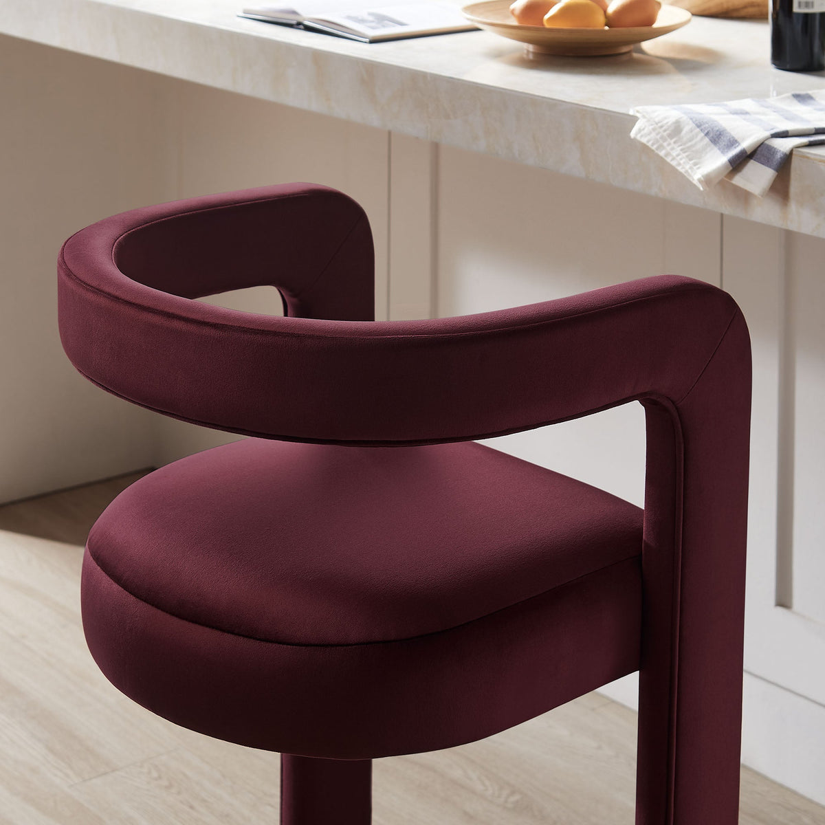 Winslow Performance Velvet Bar Stool Set of 2 by Modway, photo 30 of 42