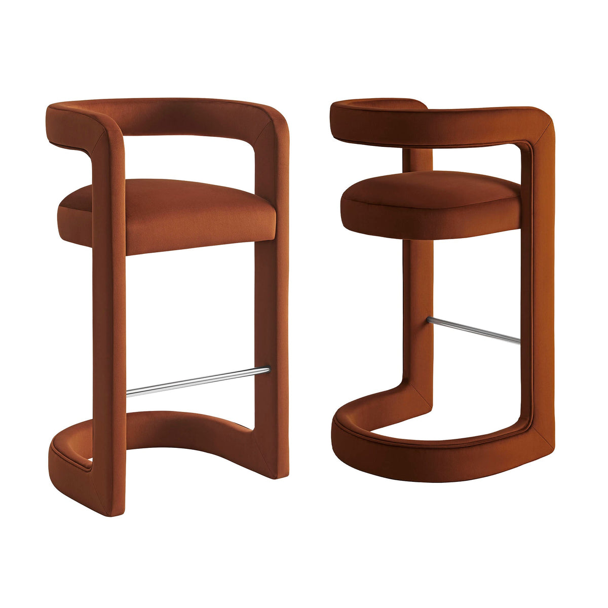 Winslow Performance Velvet Bar Stool Set of 2 by Modway, photo 31 of 42