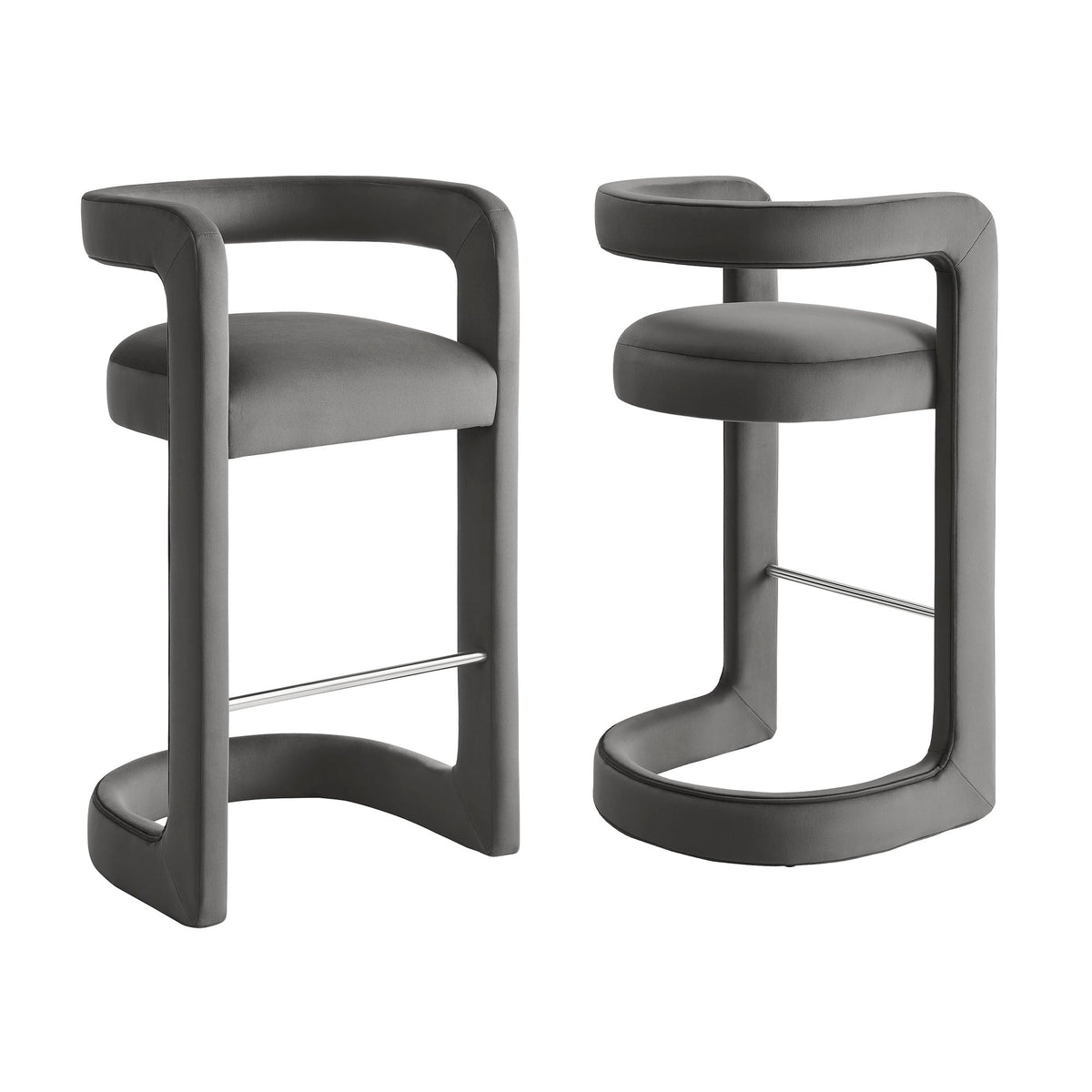 Winslow Performance Velvet Bar Stool Set of 2 by Modway, photo 41 of 42