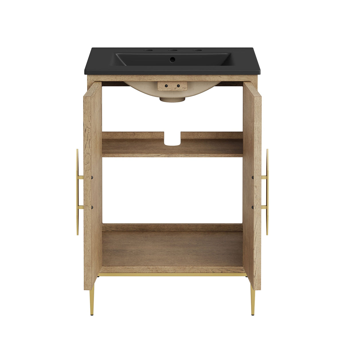 Awaken 24" Bathroom Vanity by Modway - Oak Black / Oak White, photo 8 of 22