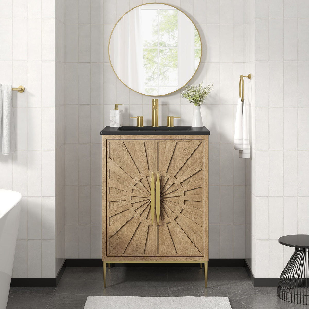 Awaken 24" Bathroom Vanity by Modway - Oak Black / Oak White, photo 10 of 22