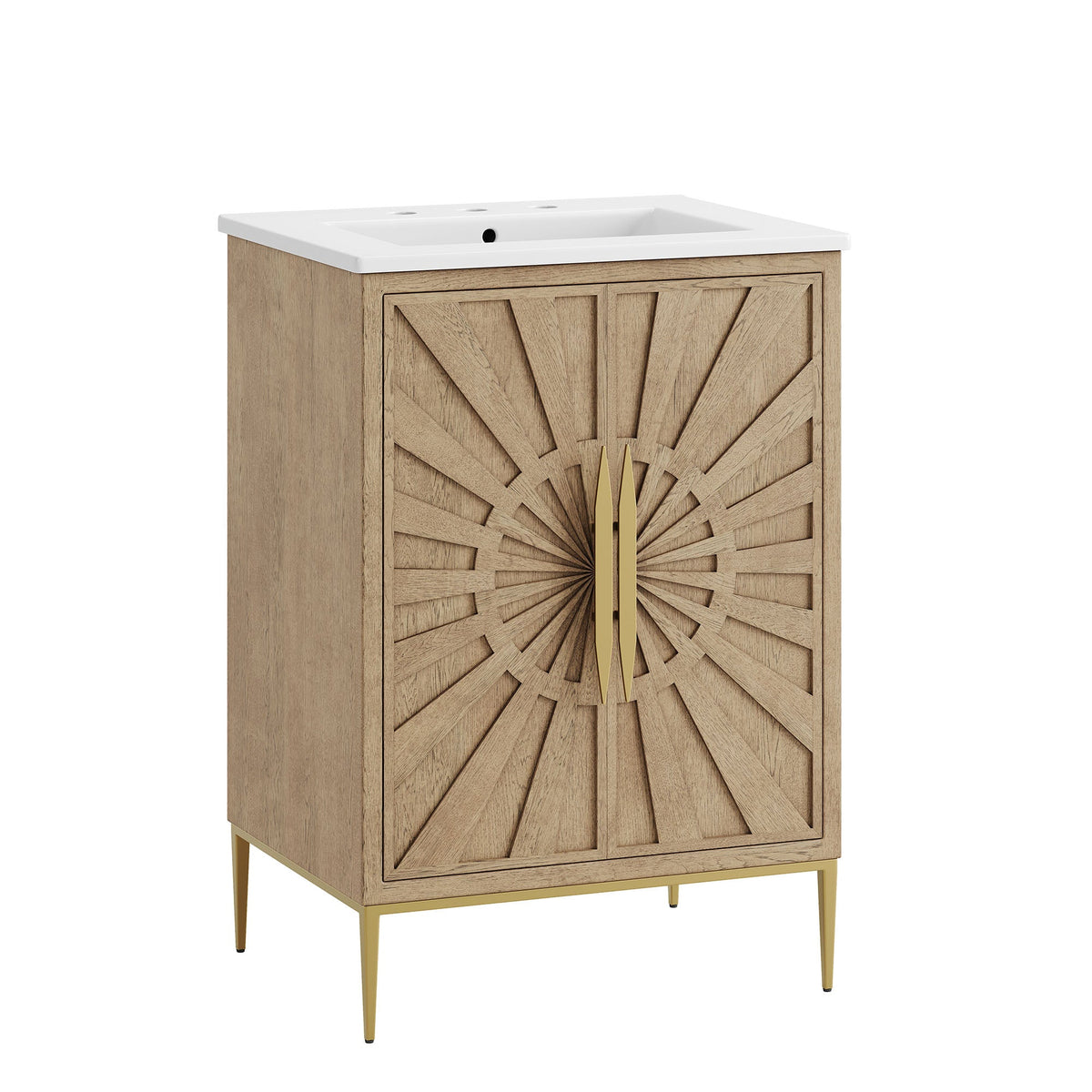 Awaken 24" Bathroom Vanity by Modway - Oak Black / Oak White, photo 12 of 22