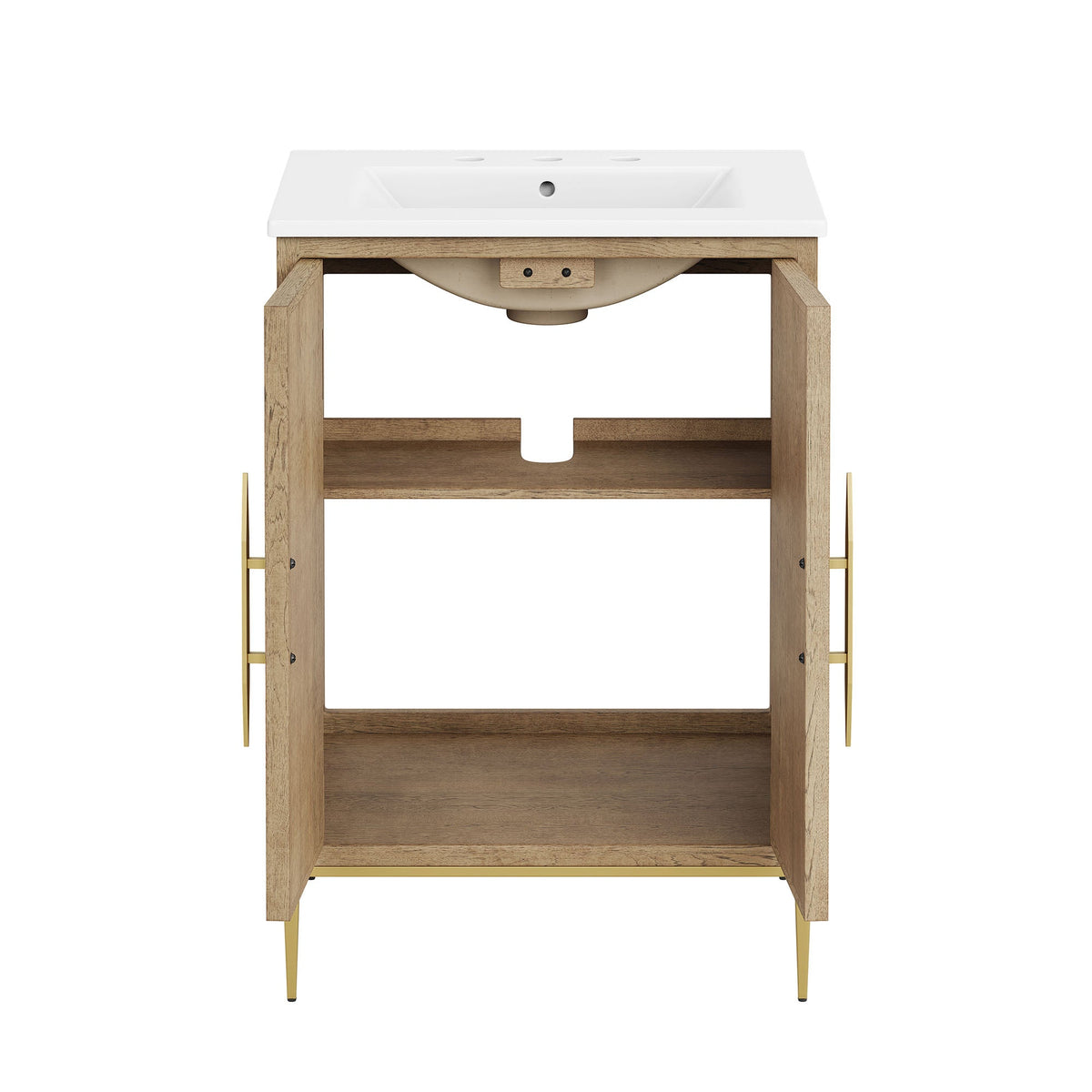 Awaken 24" Bathroom Vanity by Modway - Oak Black / Oak White, photo 19 of 22