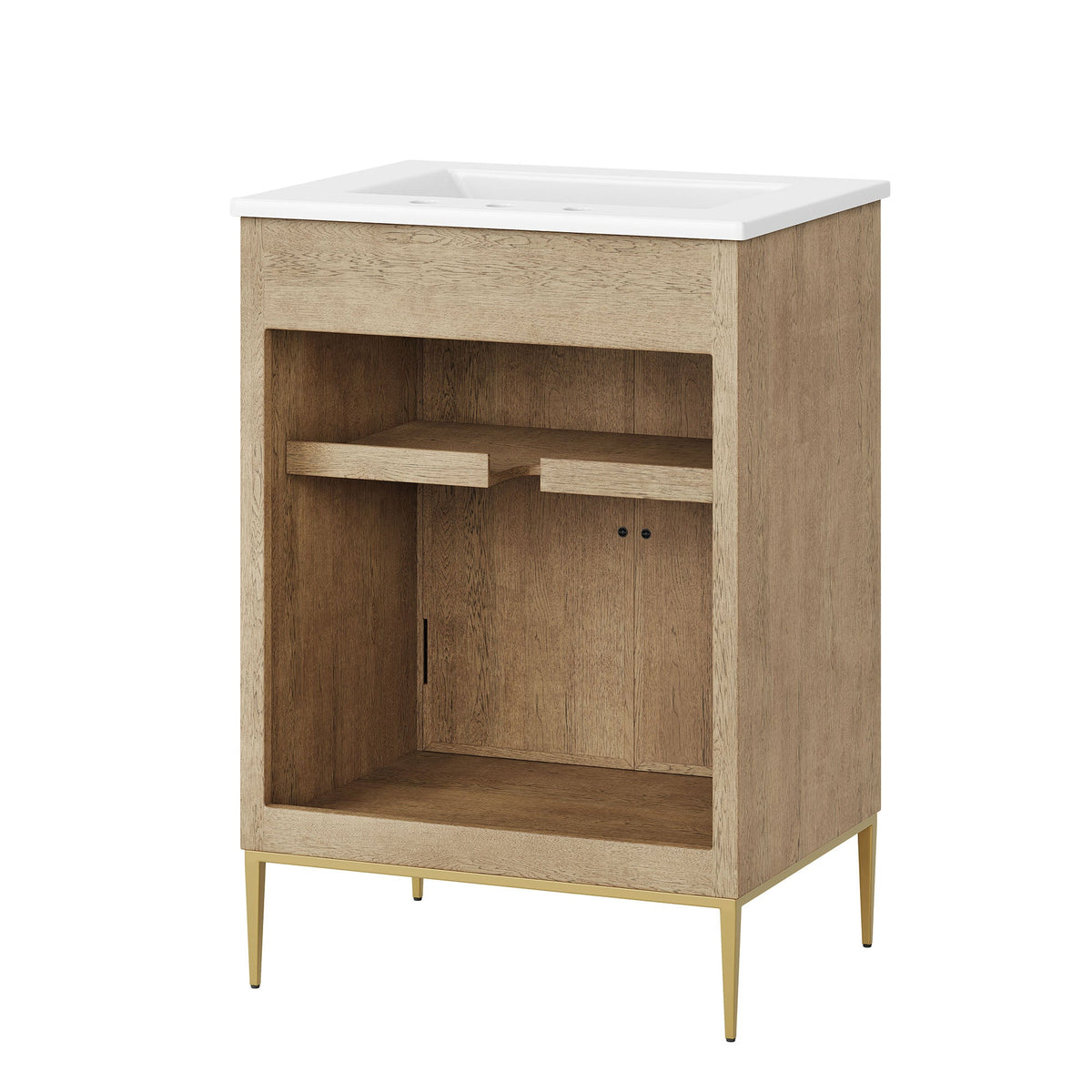 Awaken 24" Bathroom Vanity by Modway - Oak Black / Oak White, photo 16 of 22