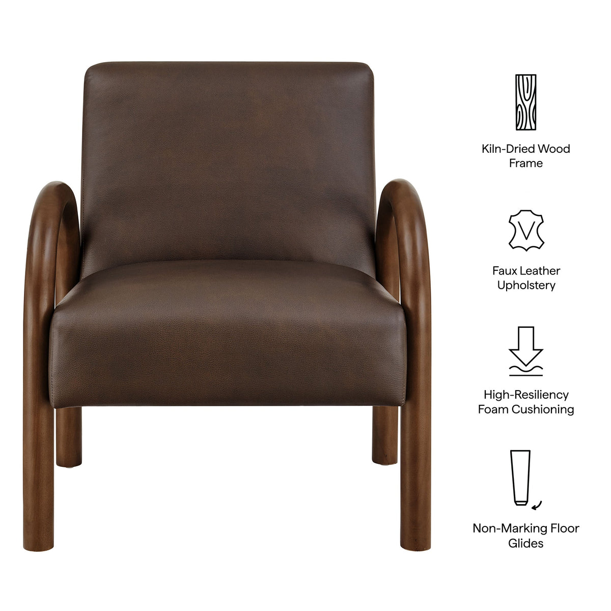 Lunet Faux Leather Upholstered Accent Chair by Modway, photo 3 of 27