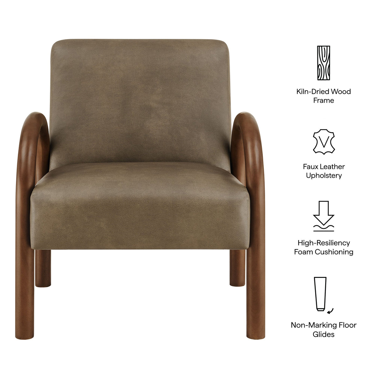 Lunet Faux Leather Upholstered Accent Chair by Modway, photo 12 of 27