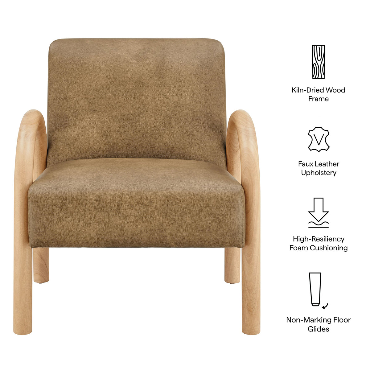 Lunet Faux Leather Upholstered Accent Chair by Modway, photo 21 of 27