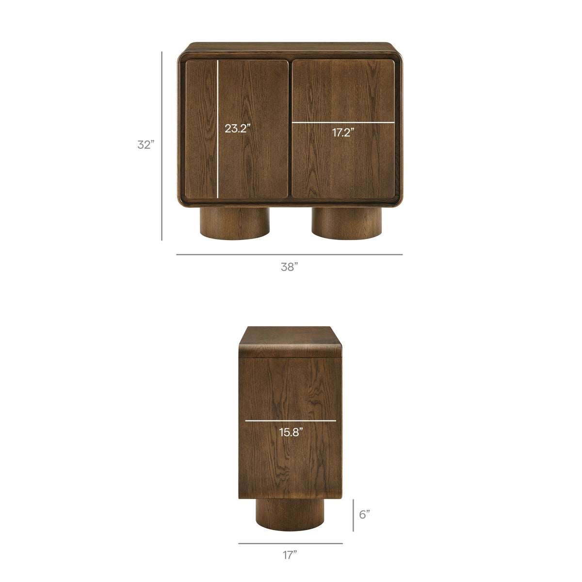 Lumo 2-Door Curved Wood Accent Cabinet by Modway, photo 25 of 33