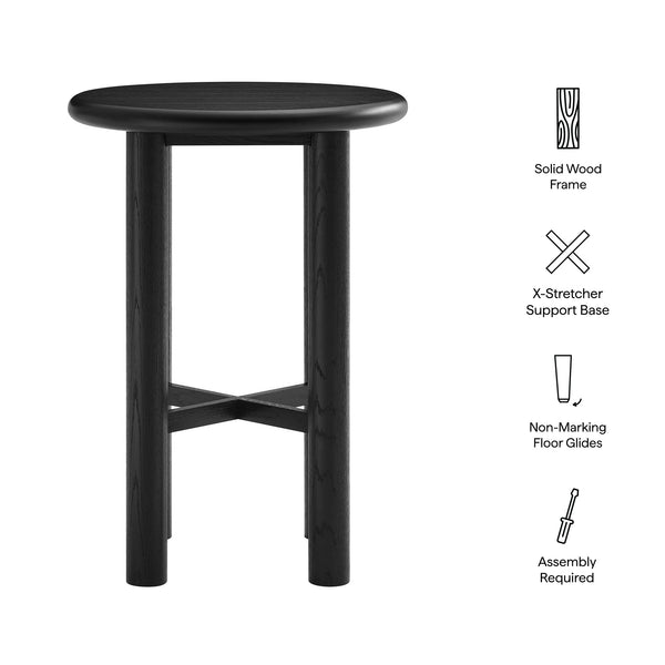 Alvia Round 30" Oak Wood Bar Table by Modway, photo 2 of 14